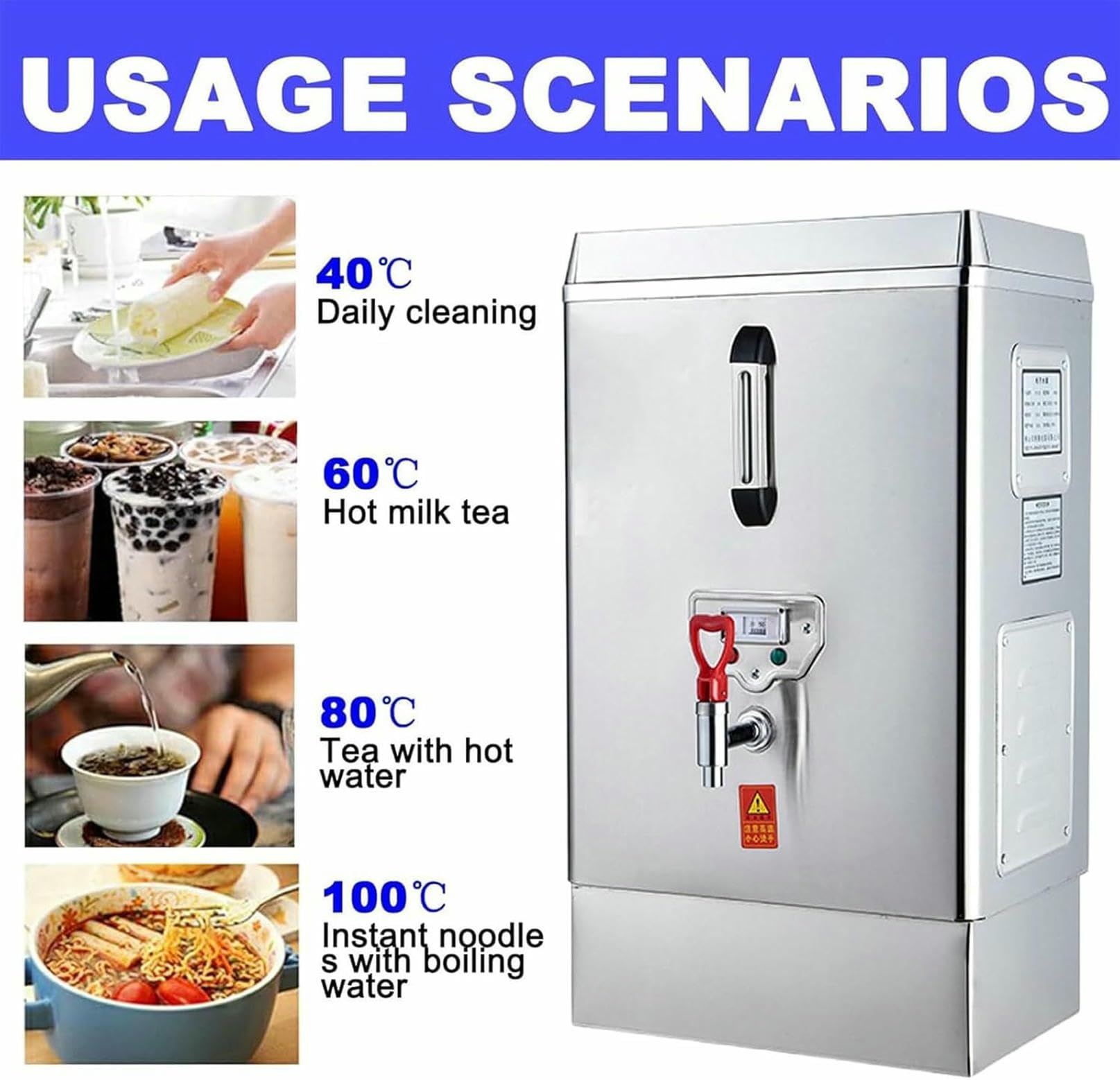 LYDZUSDP Drinking Hot Water Boiler,30L Commercial Stainless Steel Hot Water Dispenser with Non Drip Tap,Insulation Function,for Canteen,School,Company