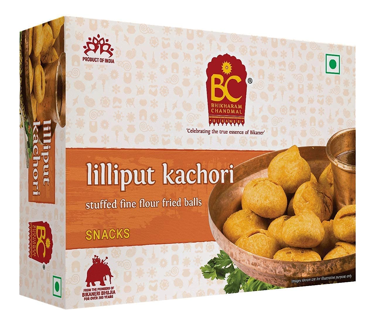 Bhikharam Chandmal - Liliput Kachori - Ready to Eat - Indian Snacks - ( 220 Gm Pack of 1)