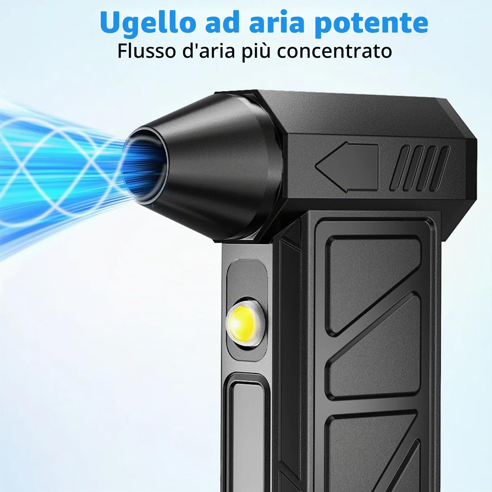 Soffiatore elettrico, soffiatore cordless da 130000 giri/min, mini soffiatore regolabile a 4 velocità con batteria da 4000 mAh per computer, tastiera, uso esterno, casa e auto