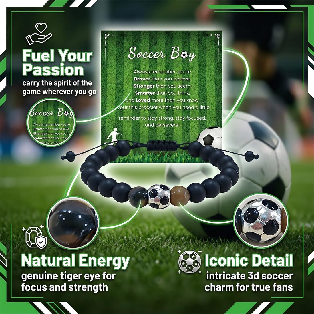 Futbol Pulsera de Regalos Regalos Futbol Niños Regalos de Futbol para Niños Cumpleaños 8-12 Años Pulsera De Fútbol Regalos Chico Originales Jovenes Regalos Unisex