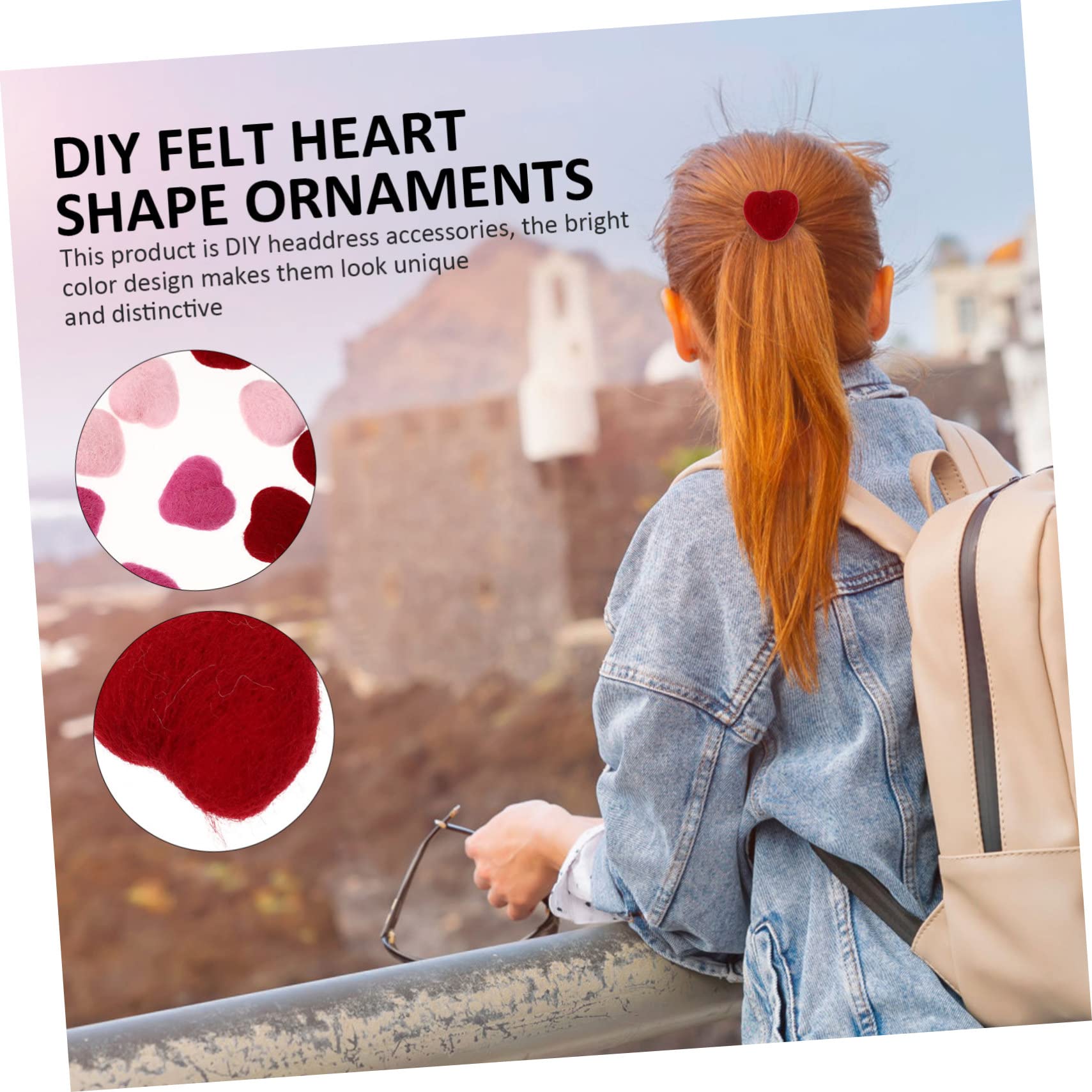 45stücke Teiliges Herz Filz Bastelmaterial Für Haarschmuck Und Broschen Für Valentinstag Weihnachten Und Kreative Dekorationen