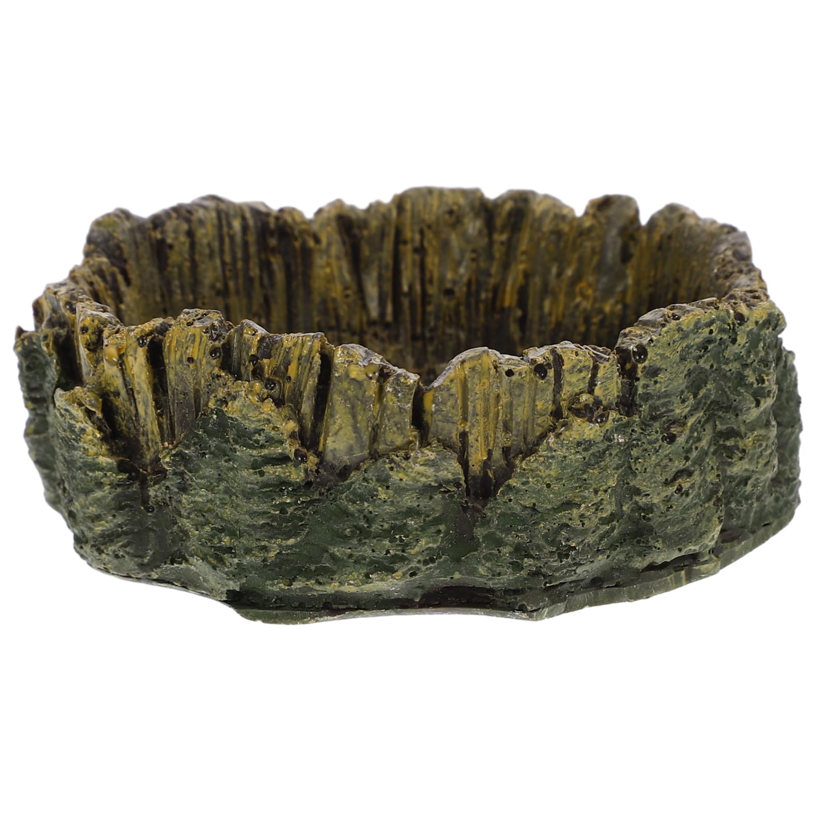 BESPORTBLE Reptile Dish Imitation Wood Grain Feeding Bowl for Bearded Dragons Snakes and Lizards Smooth Surface Non Water and Food Dish for Reptile Tanks