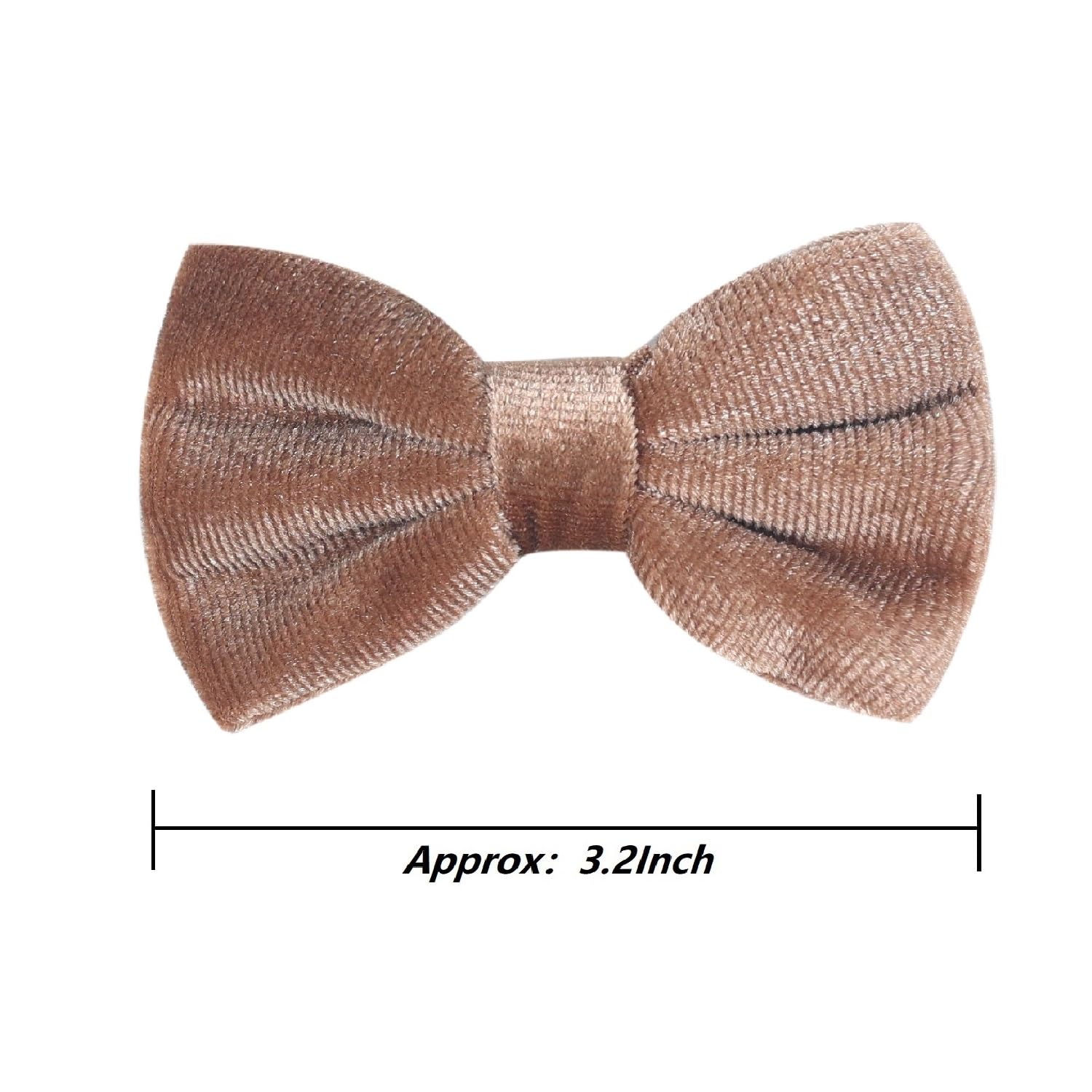 Love Fairy - Pinza para el pelo de terciopelo con lazo de 3.2 pulgadas, accesorio para el cabello con lentejuelas para niñas, adolescentes y mujeres (marrón claro)