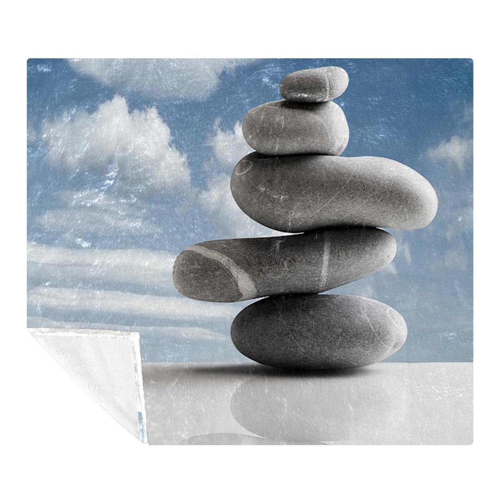 Couverture polaire zen en polaire de literie motif Pierre du Ciel pour chambre et canapé