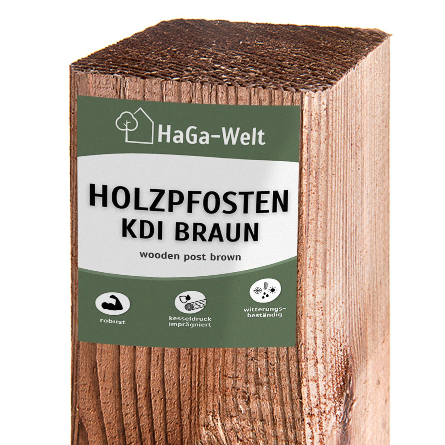 HaGa Pali in legno, 7 x 7 cm, altezza 100 cm, 10 pezzi, per recinzioni, legno di pino impregnato in autoclave, ideali come recinzione da giardino o per cani