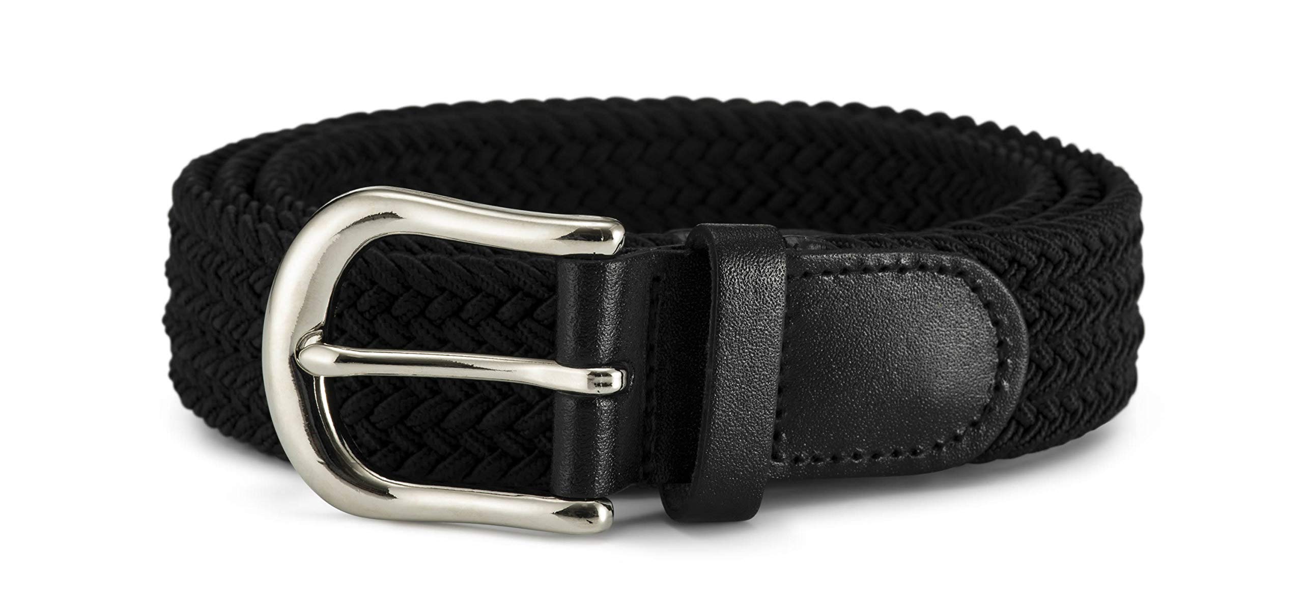 Streeze30mm Stretch Belt - Braided Elastic Webbed Belt with Silver Metal Buckle in 6 Colours Sizes Small - 3XL
