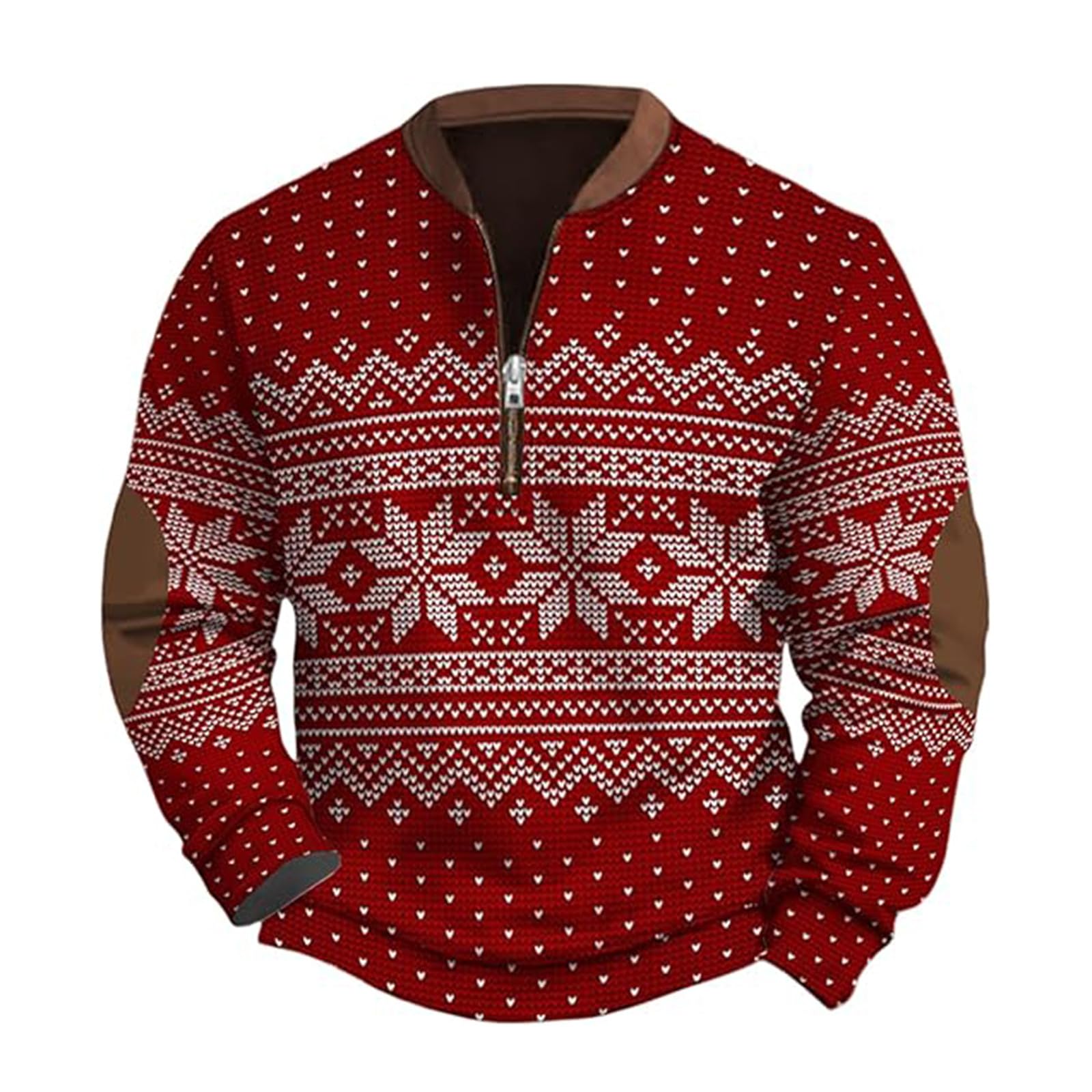 Generisch Jersey de Navidad para hombre, informal, cálido, suéter de Navidad, camiseta de manga larga, cómodo diseño navideño para hombres