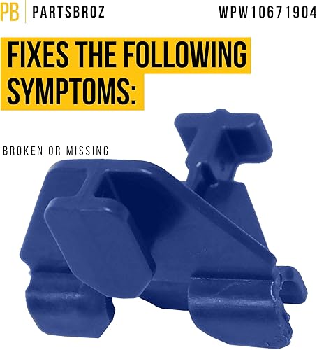 Miniatura 3 de PartsBroz WPW10671904 W10671904 Clip de soporte para cesta de cubiertos Compatible con lavavajillas Whirlpool Reemplaza AP6023707 WPW10350393