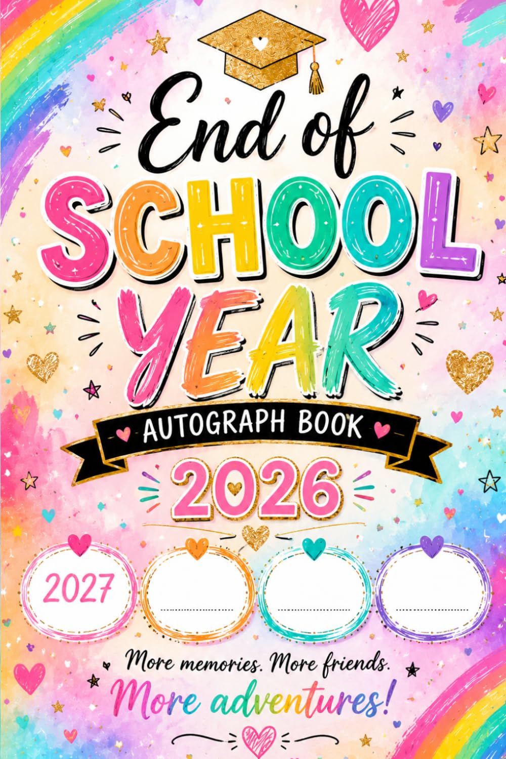 END OF SCHOOL YEAR AUTOGRAPH BOOK 2026: A Colorful Memory Book for Friends, Signatures & School Memories: More Friends. More Memories. More Adventures!