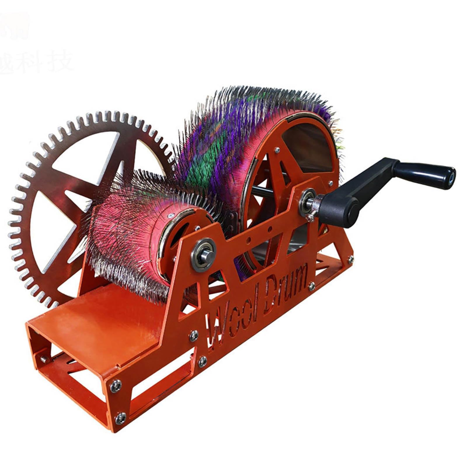 Jybnbbe As Shown Manual Wool Carding Machine, Hand Crank Wool Combing Machine, Wide Felt Drum Carder, Fast Color Mixing, Combing, Spinning, For Carding Wools Fibers, Handicraft Enthusiasts