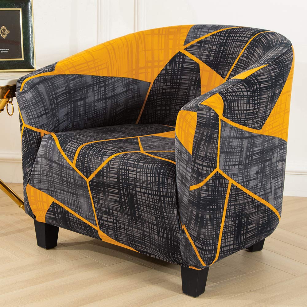 SearchI 1 Piece Tub Chair Covers for Armchairs,Stretch Printe Soft Fabric Armchair Covers