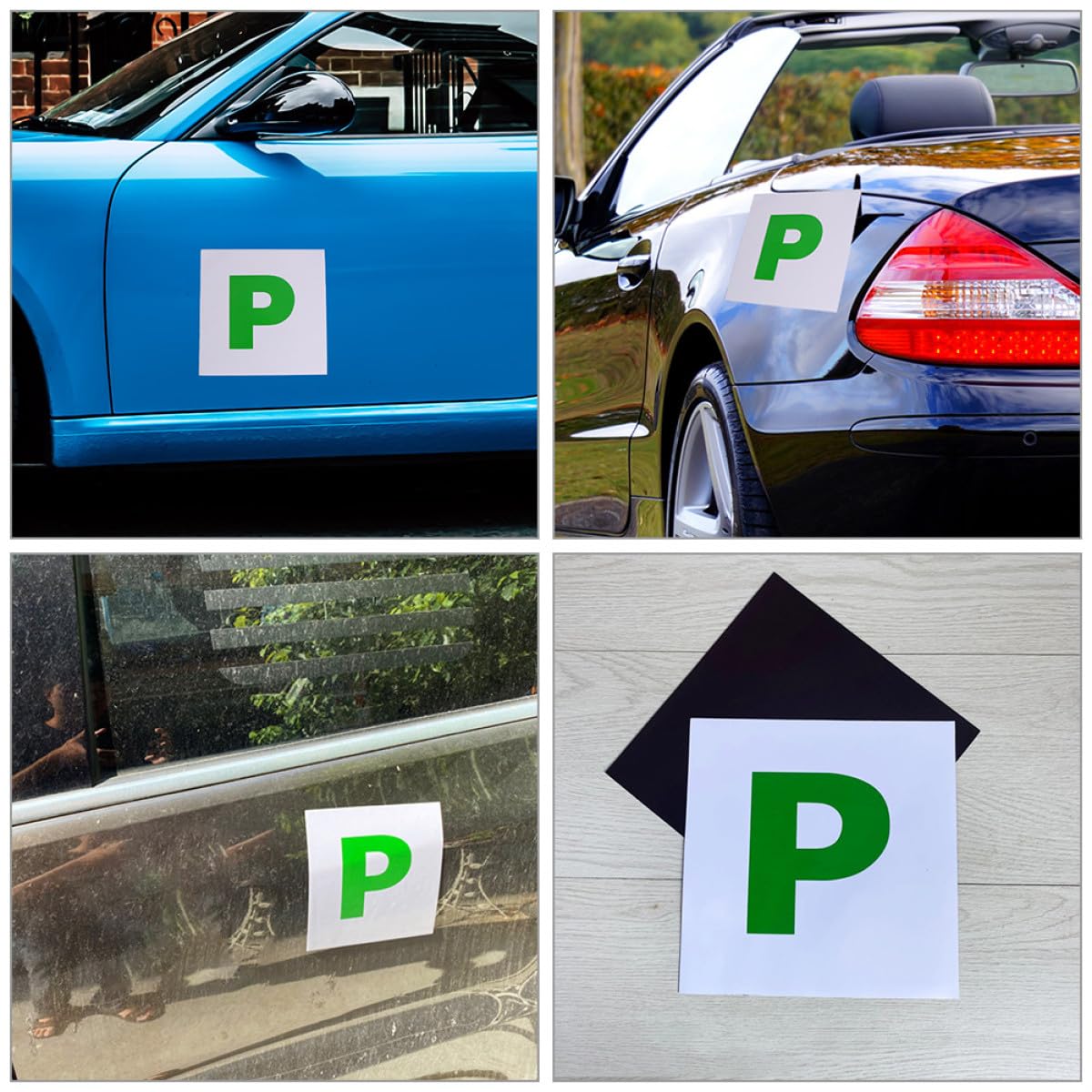 NUOBESTY Adesivi Magnetici per Auto Neopatentati 2 Pezzi, Adesivo Magnetico Scritta P per Studenti e Nuovi Conducenti, Resistente allo Sbiadimento, Facile da Installare per Veicoli