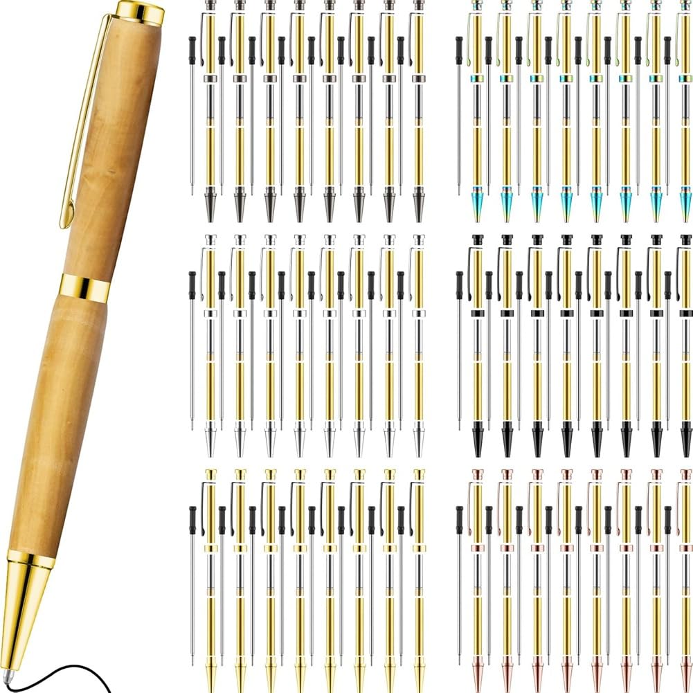 per Ufficio Fai -da -Te - Kit Penna A Torsione In Rame In Legno da 48 Pezzi, Design Sottile da 7 Mm, Perfetto per la Creazione di Penna