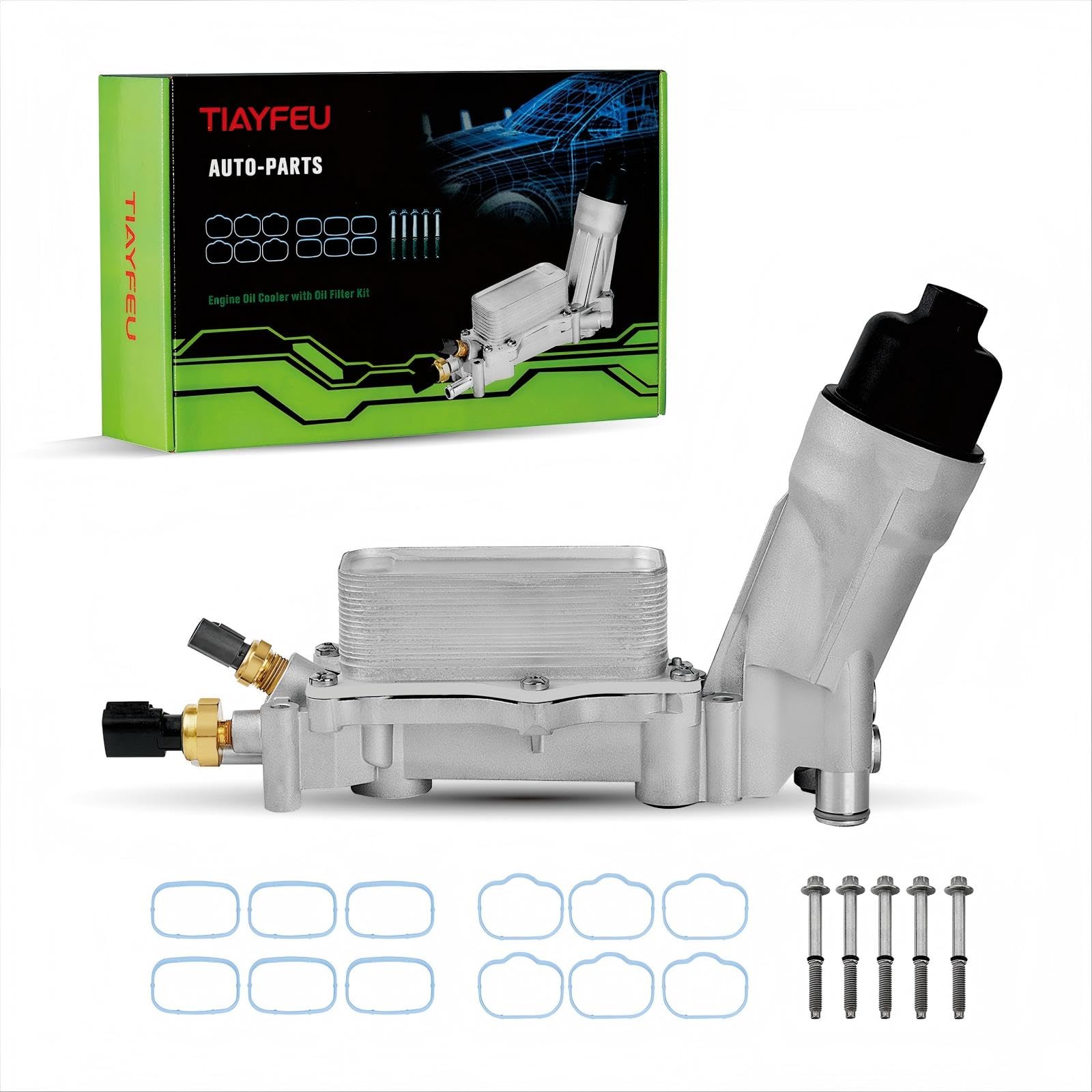 926-876 926-959 upgraded aluminum engine oil filter housing kit with 3.6 oil cooler adapter with 2011-2024 dodge charger challenger durango journey,ram promaster,jeep,chrysler 200 300town and country