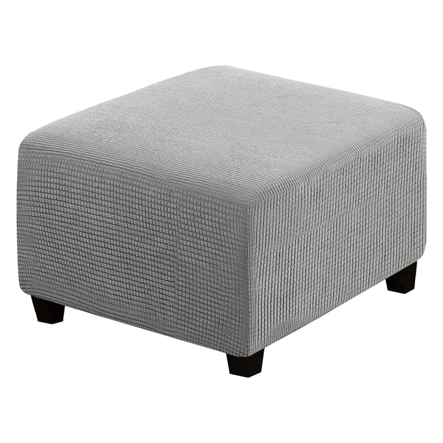 YYDSWTW Footstool Stool Cover Seat Cover Stool Covers Square Foot Rests for Living Room Footstools and Pouffes Stool Cover Footstool Cover 89-112cm light grey.