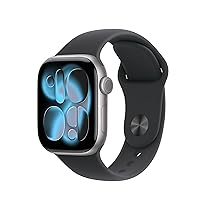 Apple Watch Series 11 GPS + Cellular, Cassa 42 mm in alluminio grigio siderale con Cinturino Sport nero – S, M