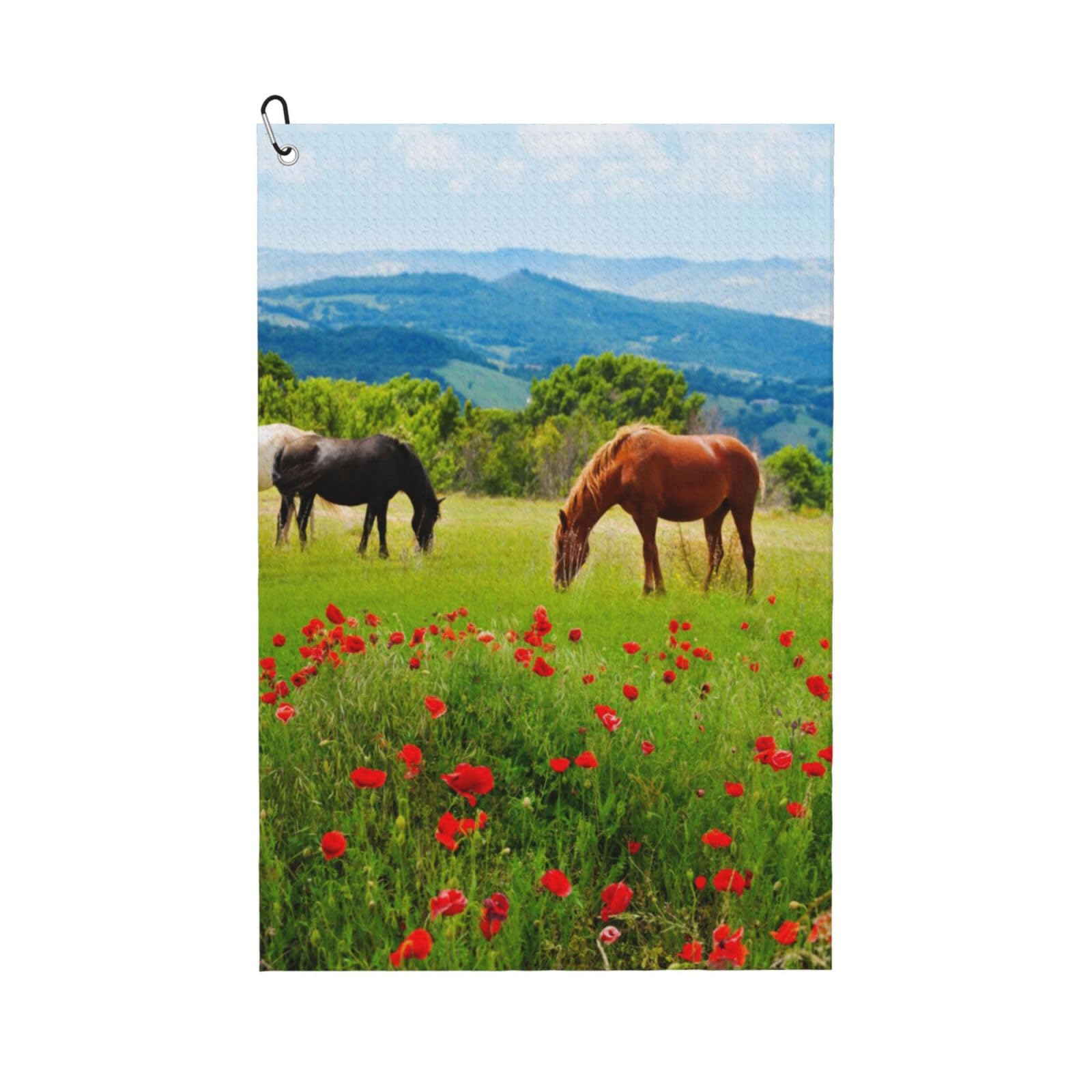 Hnnkloy Various Kinds Of Horses, 16x24 in Portable Waffle Golf Towels with Carabiner Clip for Golf Bag