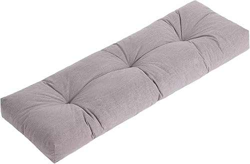 Tiita Cojín de banco para exteriores, 48 x 16 pulgadas, impermeable, para muebles de patio, cojines duraderos para asiento de banco de patio, cojín