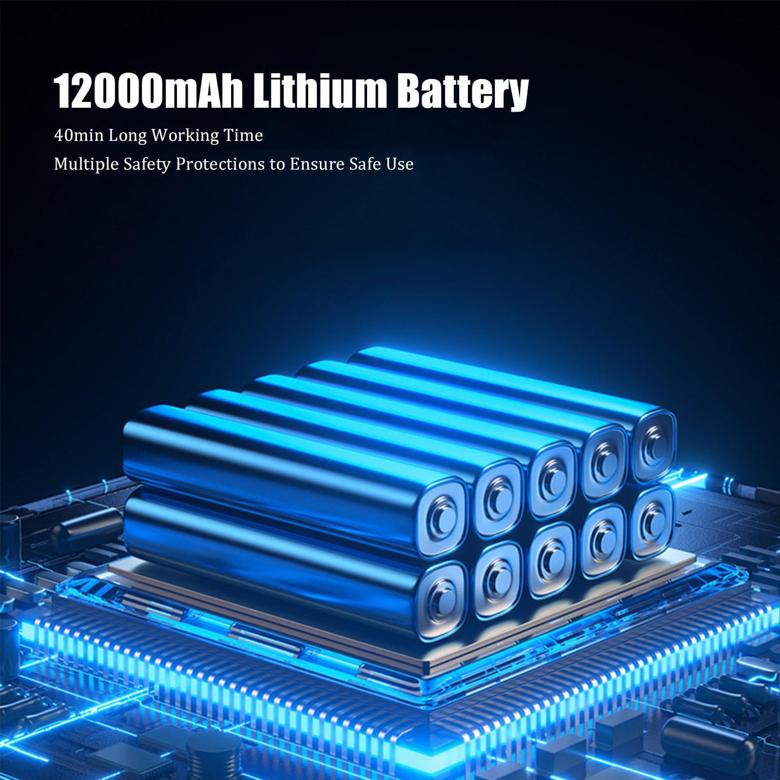 Hidrolimpiadora de Alta Presion Inalámbrica, 2 Niveles Pistola de Agua a Presión Portati, Pantalla LED, Boquilla 6 en 1, Manguera de 10M, 725 PSI Lavadora a Presión Sin Cable con 12000 mAh Baterías