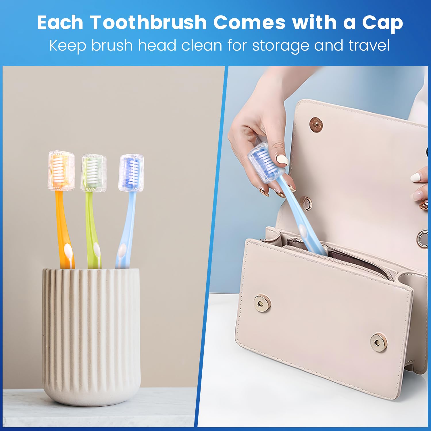 Frekare Cepillos de dientes medianos para adultos con fundas