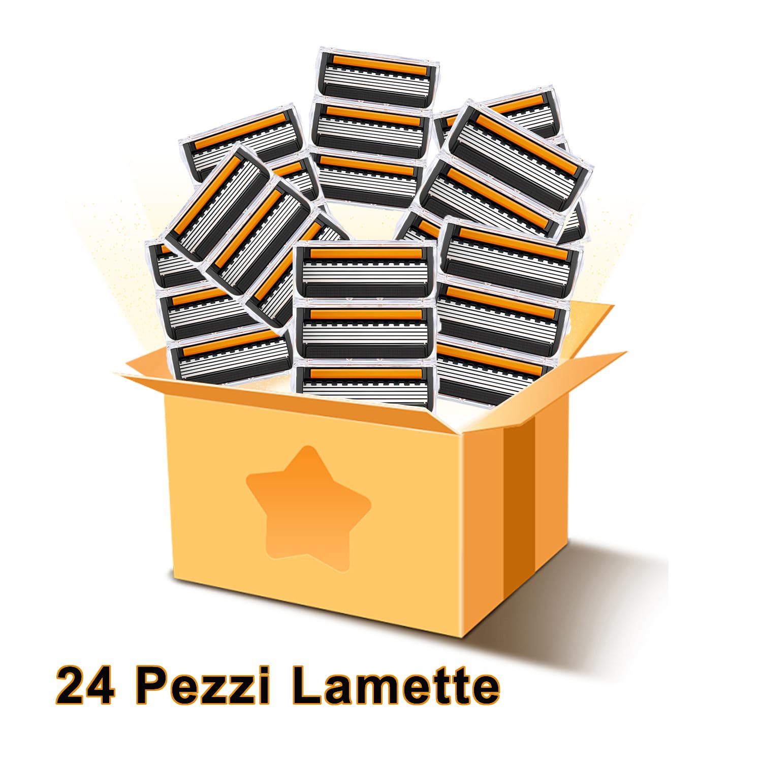 24 Pezzi Lamette per Fusion 5 Ricambi Kit, Lamette Rasoio Barba, Regalo per Lame di Rasoio Manuali