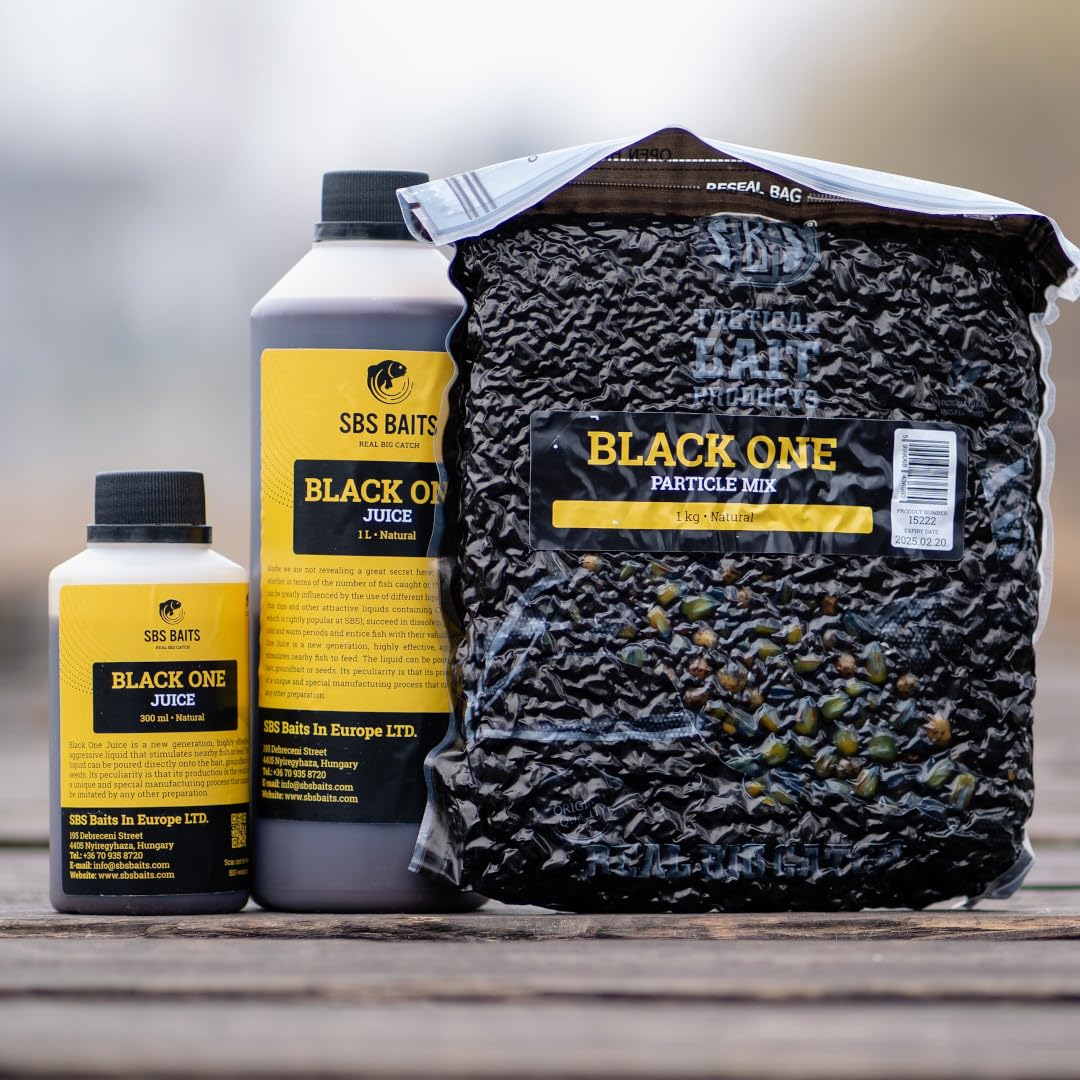 5kg Black One Partikelmix - Eingelegter Mais, Tigernüsse und Hanf in SBS Black One Juice Futter Karpfen Köder Angeln