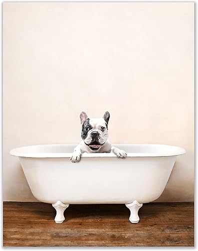 Summit Designs Arte de pared de bulldog francés de 11 x 14 pulgadas, impresiones sin marco, bonita decoración temática de perro para habitaciones de