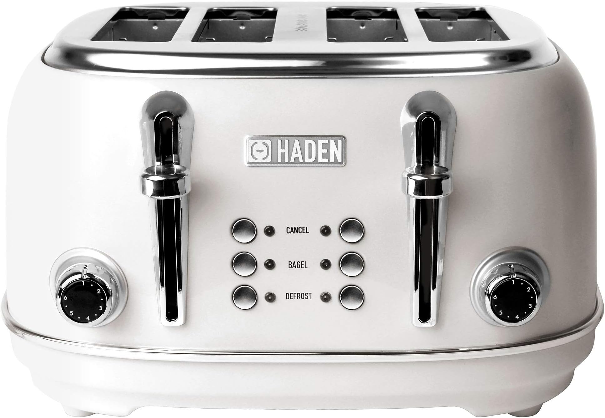 HADENHeritage Stainless Steel 4 Slice Toaster with Extra-Wide Slots, Ivory