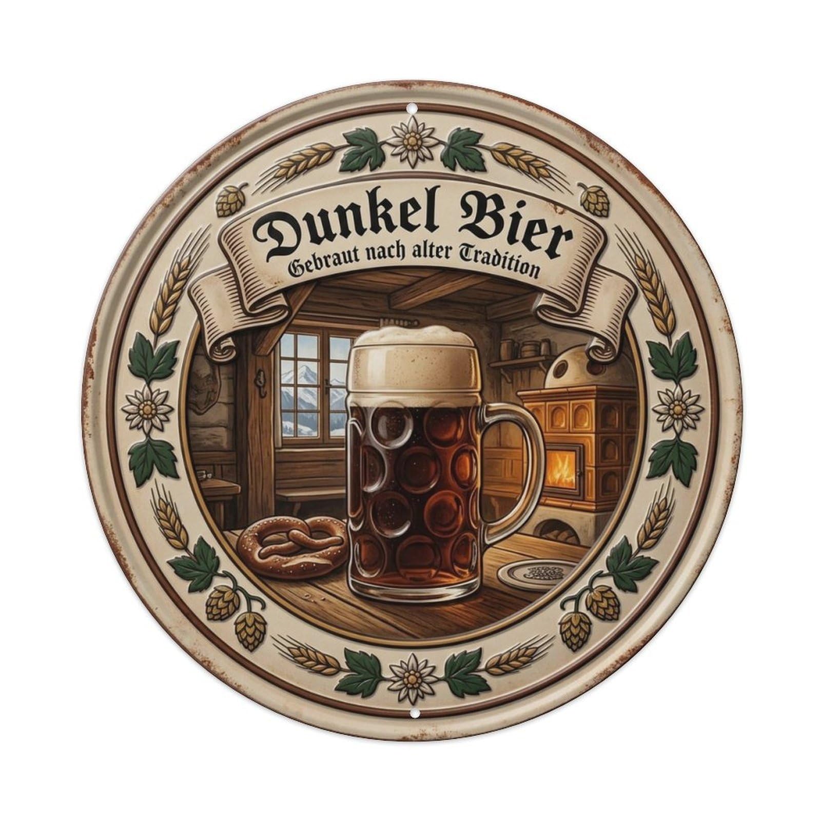 Bavarian Dunkel Dark Lager Ale House Festival Brew Metal Tin Sign