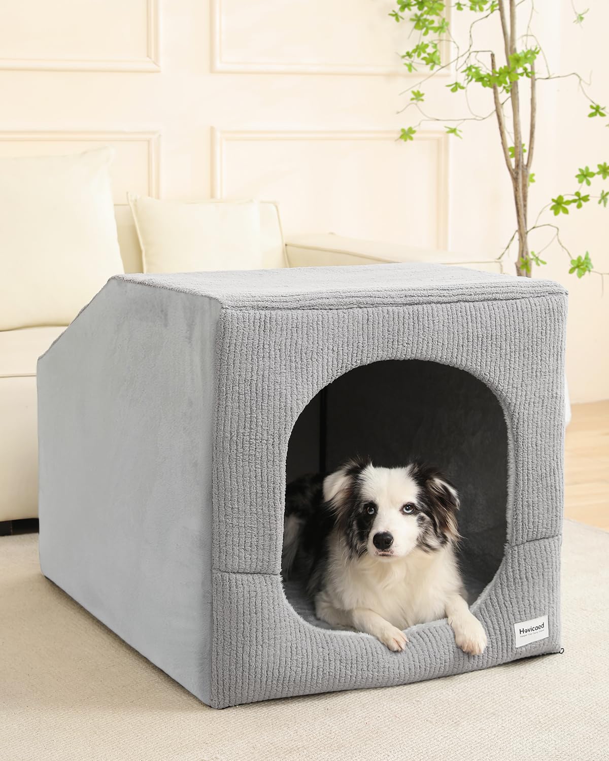 Photo 1 of Hovicaed Indoor Dog House for Extra Large Medium Small Sized Dogs - Dog Tent with Washable Removable Cover, Pet Orthopedic Dog Cave Bed Egg-Crate Foam Cushion, Inside Dog House Large Space(XL)