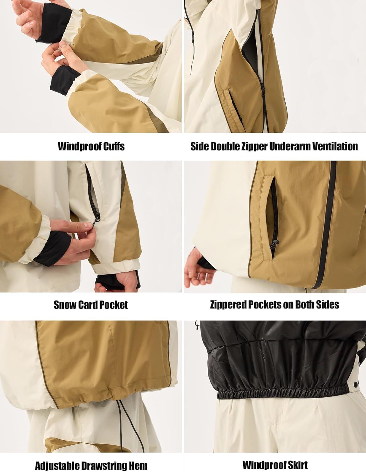 GSOU SNOW Men Snowboard Jacket Ski Baggy Women Snow Coat Waterproof Winter Sport Hooded Reflective Strip - Image 5