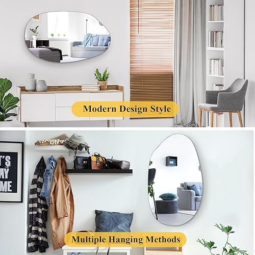 Miniatura 4 de EVENLIVE Espejo asimétrico, espejo de pared irregular, espejo de tocador único, espejo moderno, espejo orgánico fresco, espejo en forma de