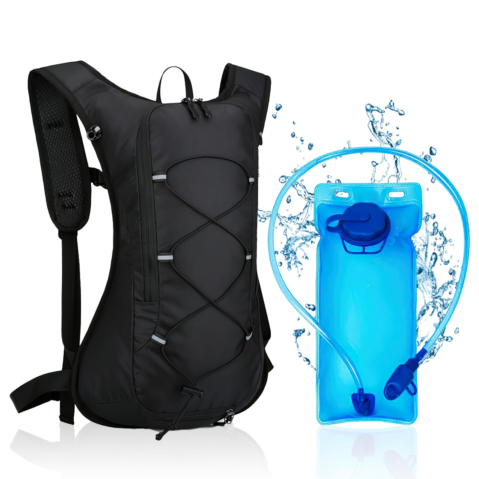 Mochila de hidratación, mochila de ciclismo al aire libre, mochila de hidratación ligera con bolsa de hidratación de 70 onzas, mochila de agua para correr, senderismo, ciclismo, escalada, camping,