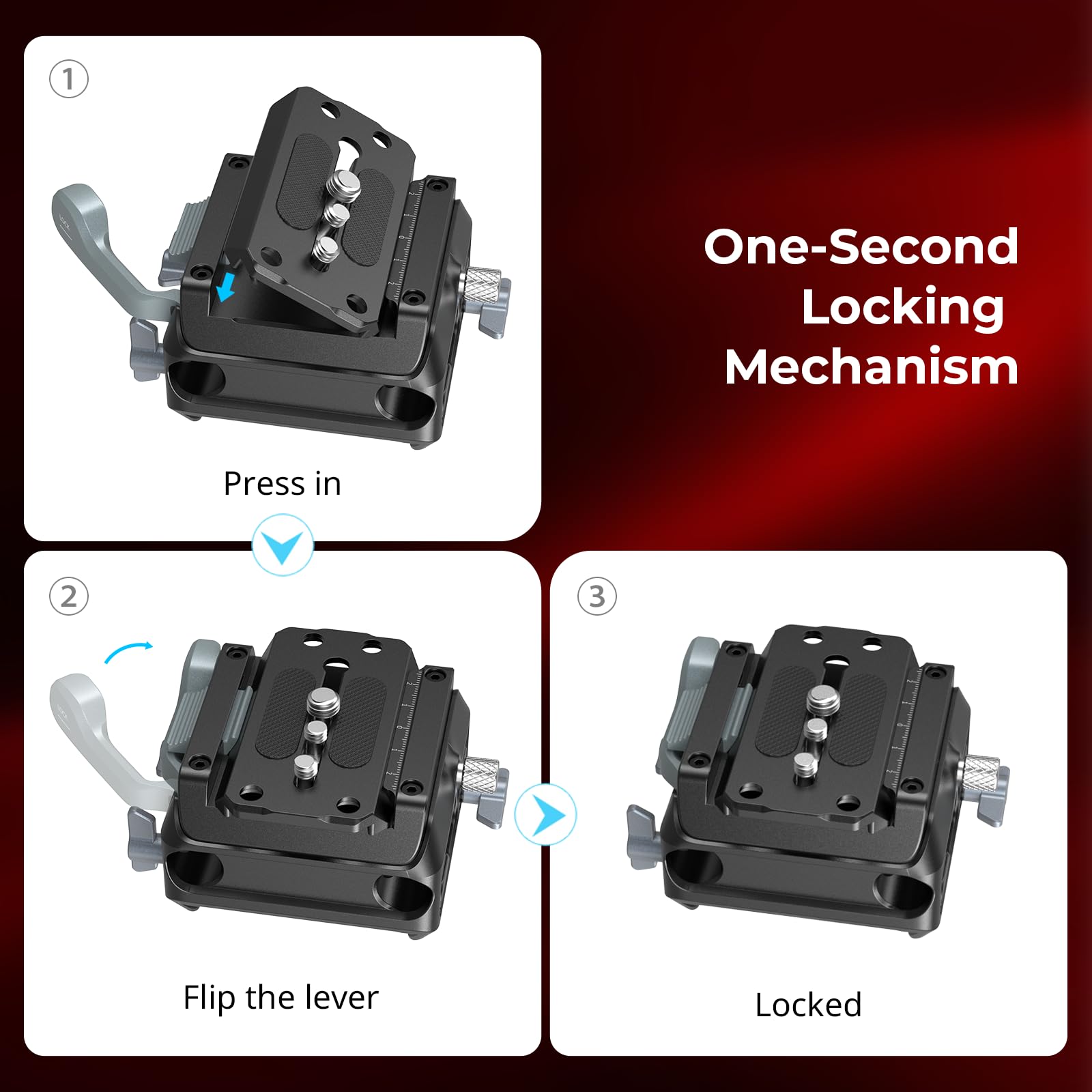 SMALLRIG Zestaw Płytek Montażowych Do Manfrotto Z Podwójnym Zaciskiem Prętowym 15 Mm, Regulowany Zacisk Pasujący Do Płytek Typu 501, Zawiera Płytkę Szybkiego Montażu - 5366