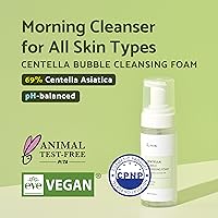 Vista 2 de IUNIK Centella Bubble Foaming Vegan Facial Cleanser - 69% Centella Asiatica Extract, Soothing, Moisturizing, Exfoliating, Removes Pore Blackheads