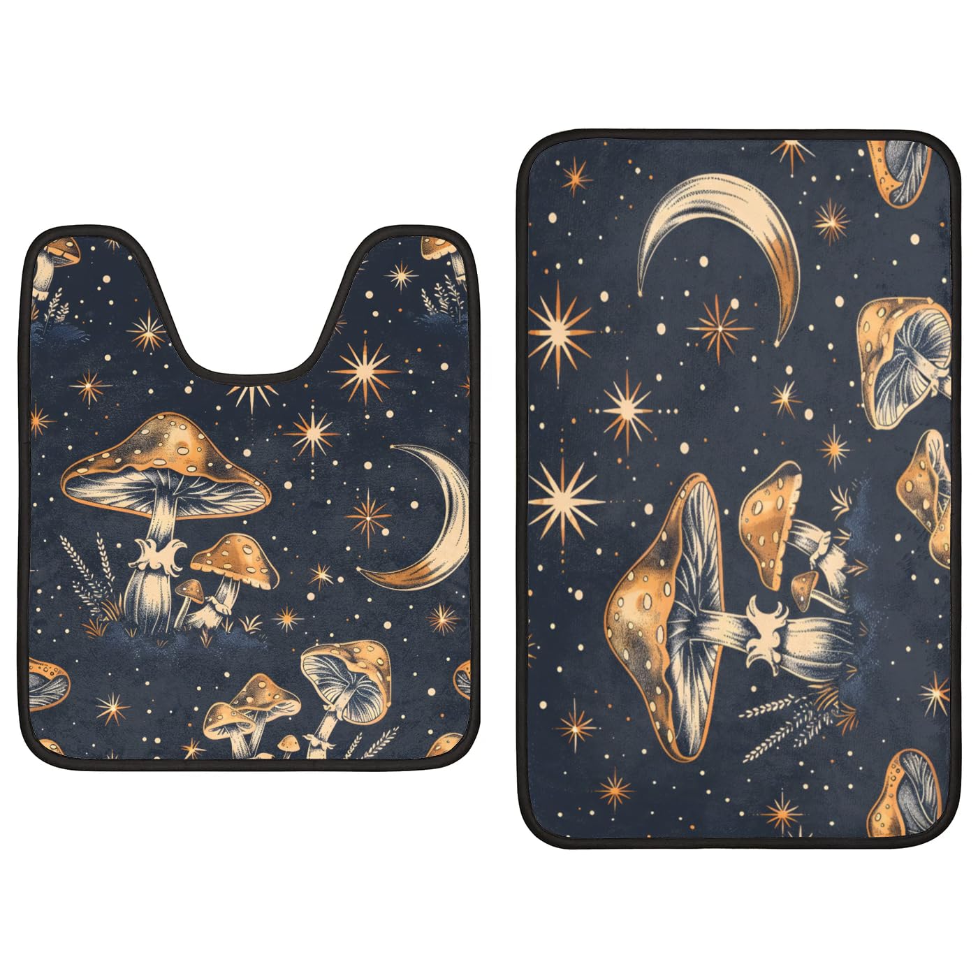 Eizlang Bathroom Rug Set Mushrooms Rugs Non-Slip Bath Mat Toilet U-Shaped Rug 2 Piece Bathroom Bathtub Absorbent Floor Mat Vegetables (78)