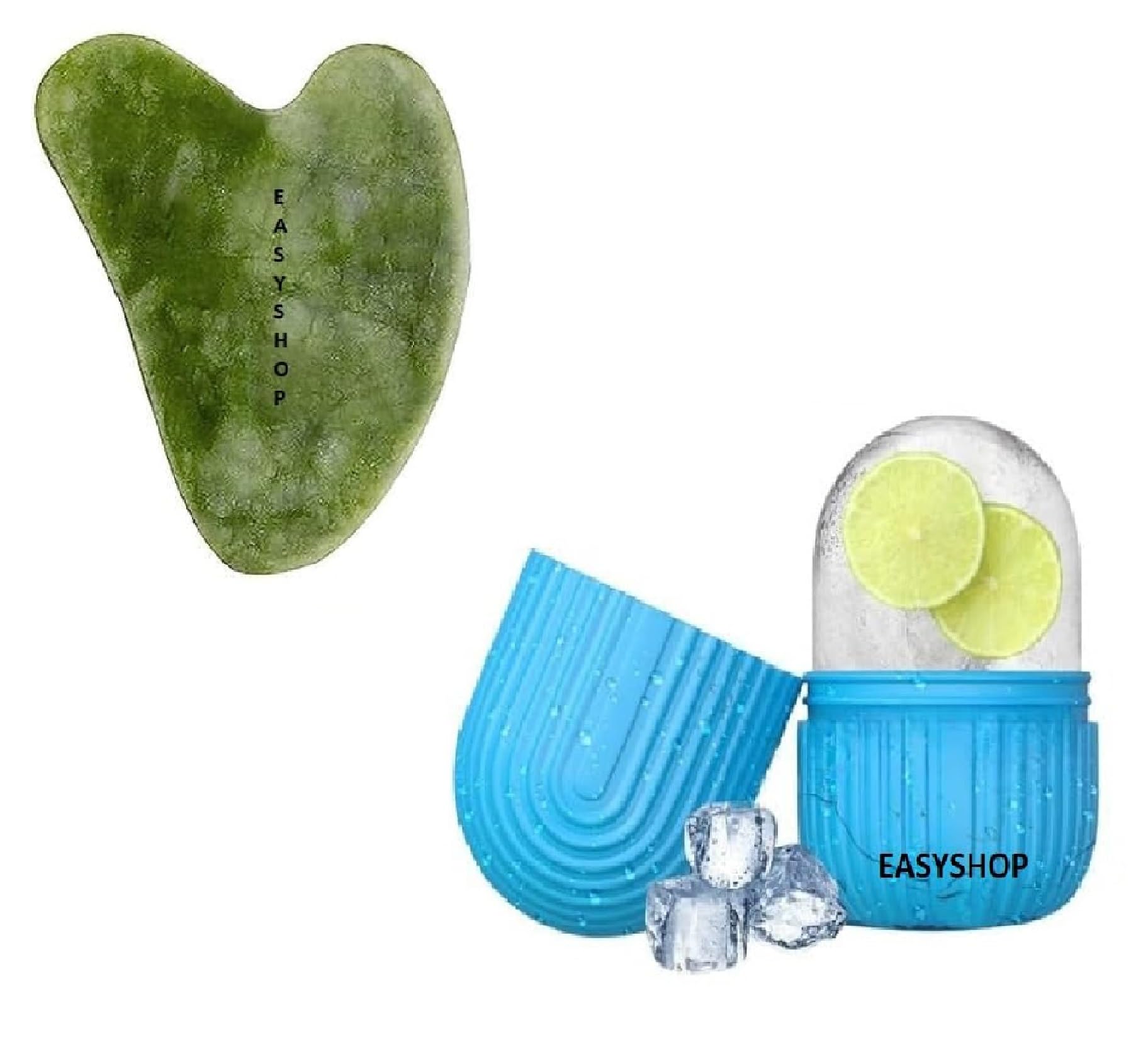 Facial Massager Gua Sha Tool Natural Himalayan Stone for Face Neck Healing Skin Wrinkles & Serum Application With Facial Ice Roller combo offer (MULTY COLOURED) BY EASYSHOP (B0D85FRHQY) Amazon Price History, Amazon Price Tracker