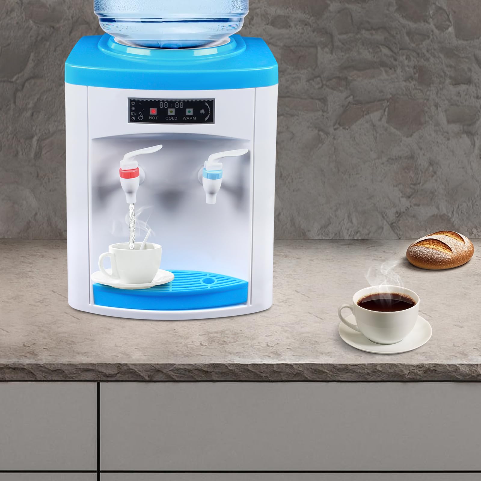 Elektryczny dystrybutor wody, dystrybutor gorącej wody zimnej | 220 V, 550 W, mini dozownik wody, do domu, kuchni i biura, 1,1-4,9 gal butelki na wodę