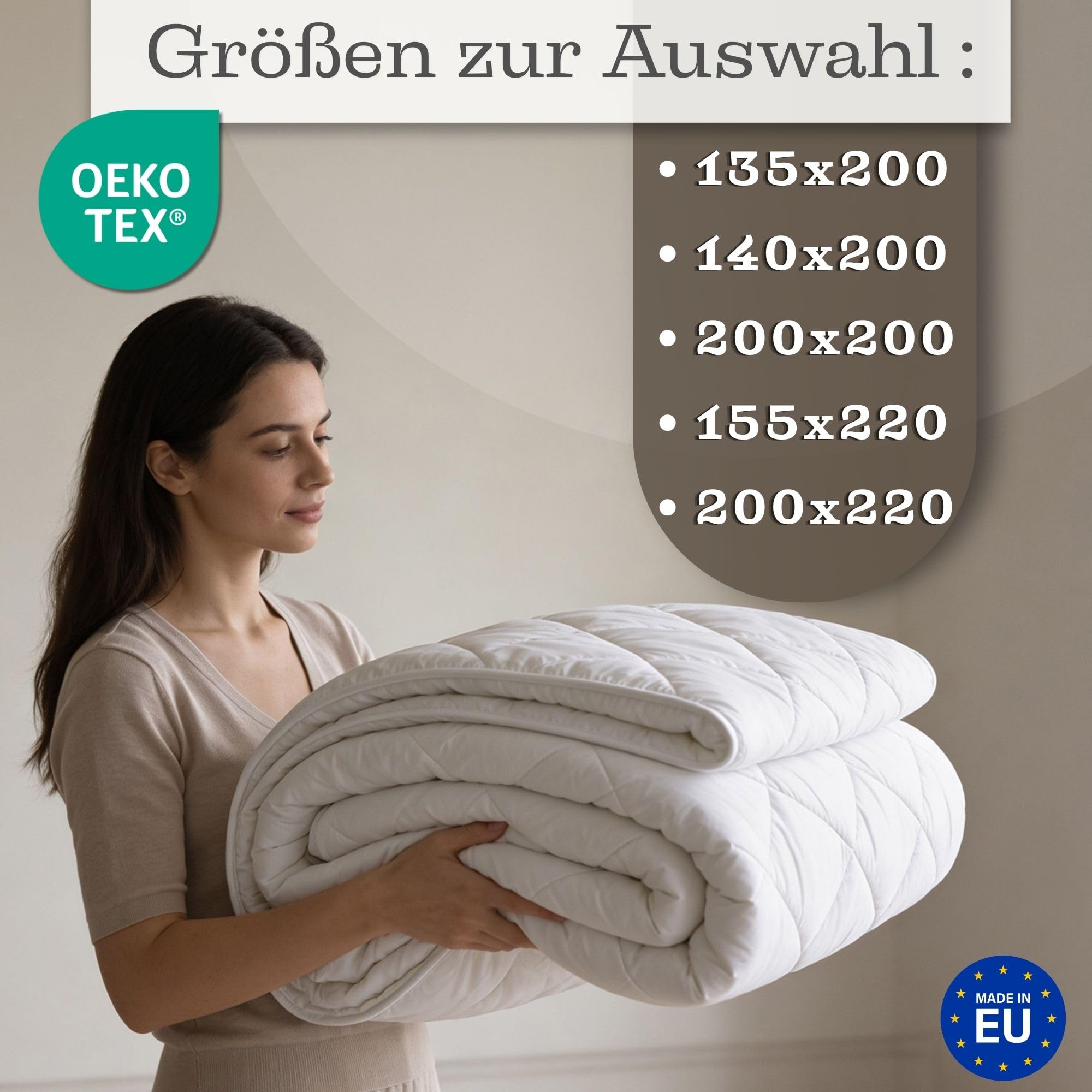 Amazinggirl Piumino letto matrimoniale o singolo 135x200 cm - trapunta tutto l'anno e piumone leggero bianco caldo in microfibra 135 x 200 cm Seconda scelta Oeko-Tex