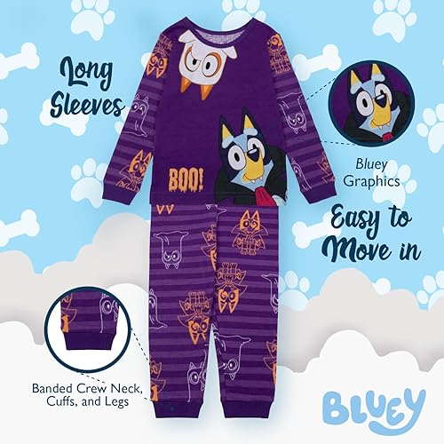 Miniatura 4 de Bluey unisex-child 2-Piece Snug-fit Cotton Holiday Pajama Set, Soft & Cute for Kids