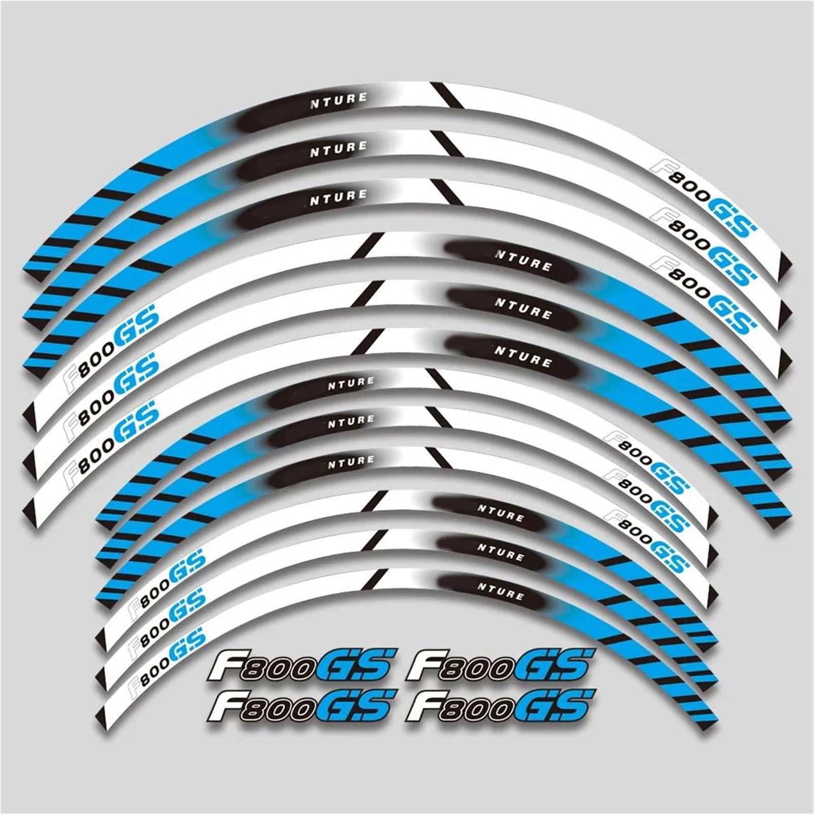 Sticker Part 21''17''Motorcycle Accessories Wheel Sticker Decal Reflective Rim for BMW F800GS F 800GS 800 GS Decorative Stickers(Blue)