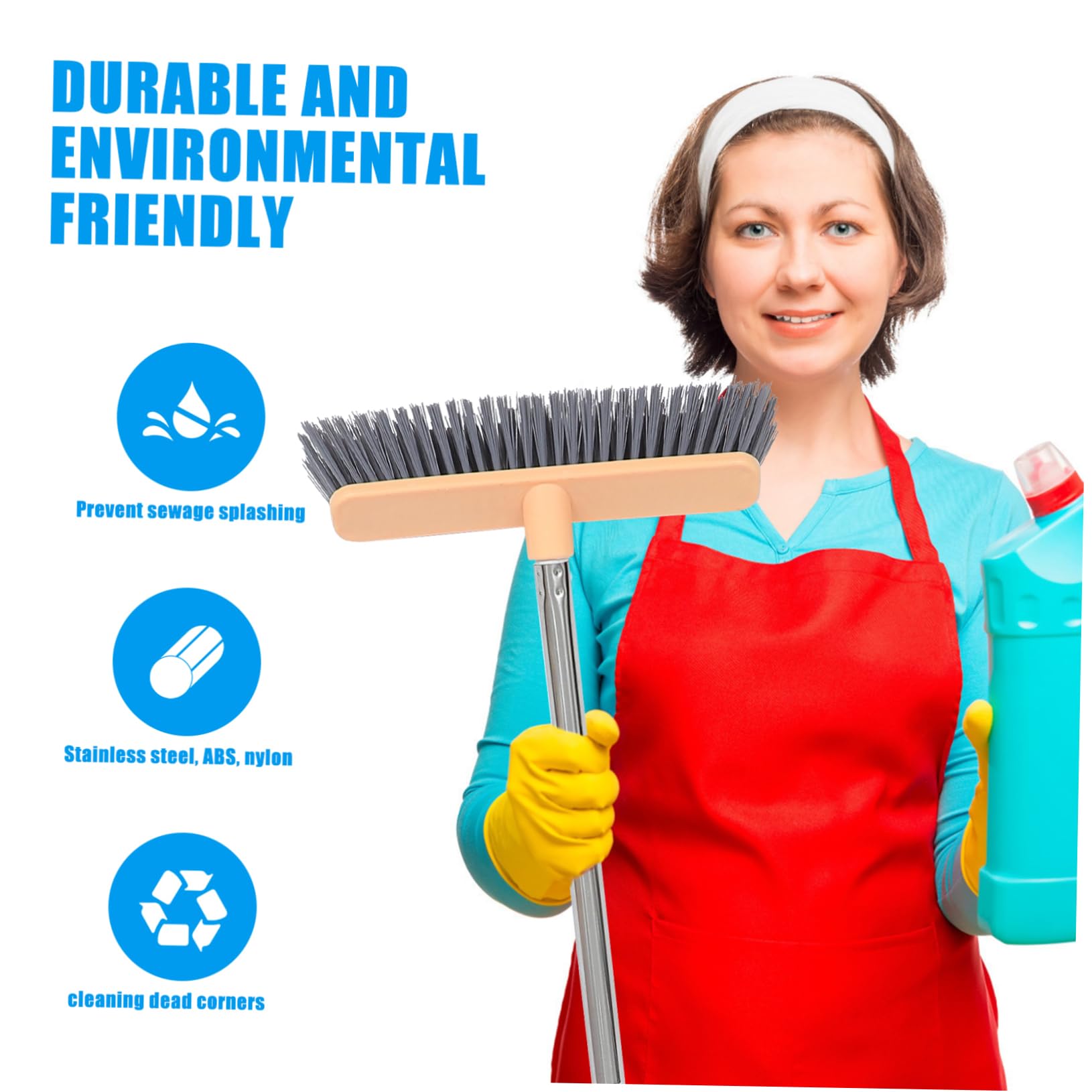 FOMIYES 1pc Cleaning Brush Bristle Brush for Cleaning Floor Bathroom Sweep Broom