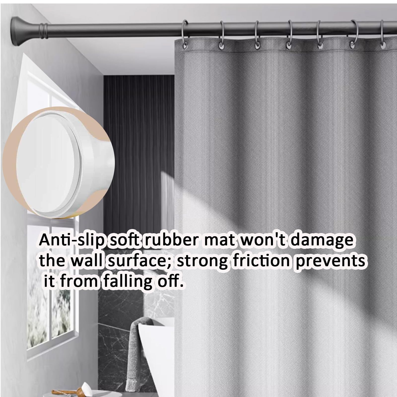 Teleskopstange zum klemmen Edelstahl, Klemmstange Ausziehbar 40-500cm, Duschstange ohne Bohren Rutschfest, Teleskopstange Rostfrei für Badezimmer Schrank Balkon Fenster(Weiß,260-350CM)
