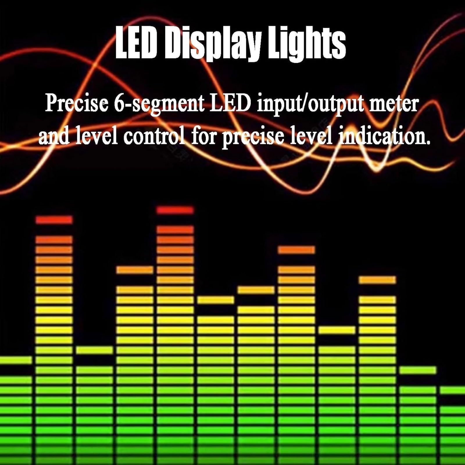 Equalizzatore EQ Grafico Professionale a 9 Bande, Equalizzatore Stereo ad Alta Precisione con Regolazione Alti, Medi e Bassi, Filtro Low-Cut/Luce Display LED/Tecnologia di Rilevamento Feedback
