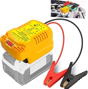 Car Jump Starters Adapter Compatible with DeWalt 20V MAX Batteries with 11AWG Jump kit Cable for use with Trucks, SUVs, Full-Size Cars, mid-Size Cars and Small Compact Cars Vehicles