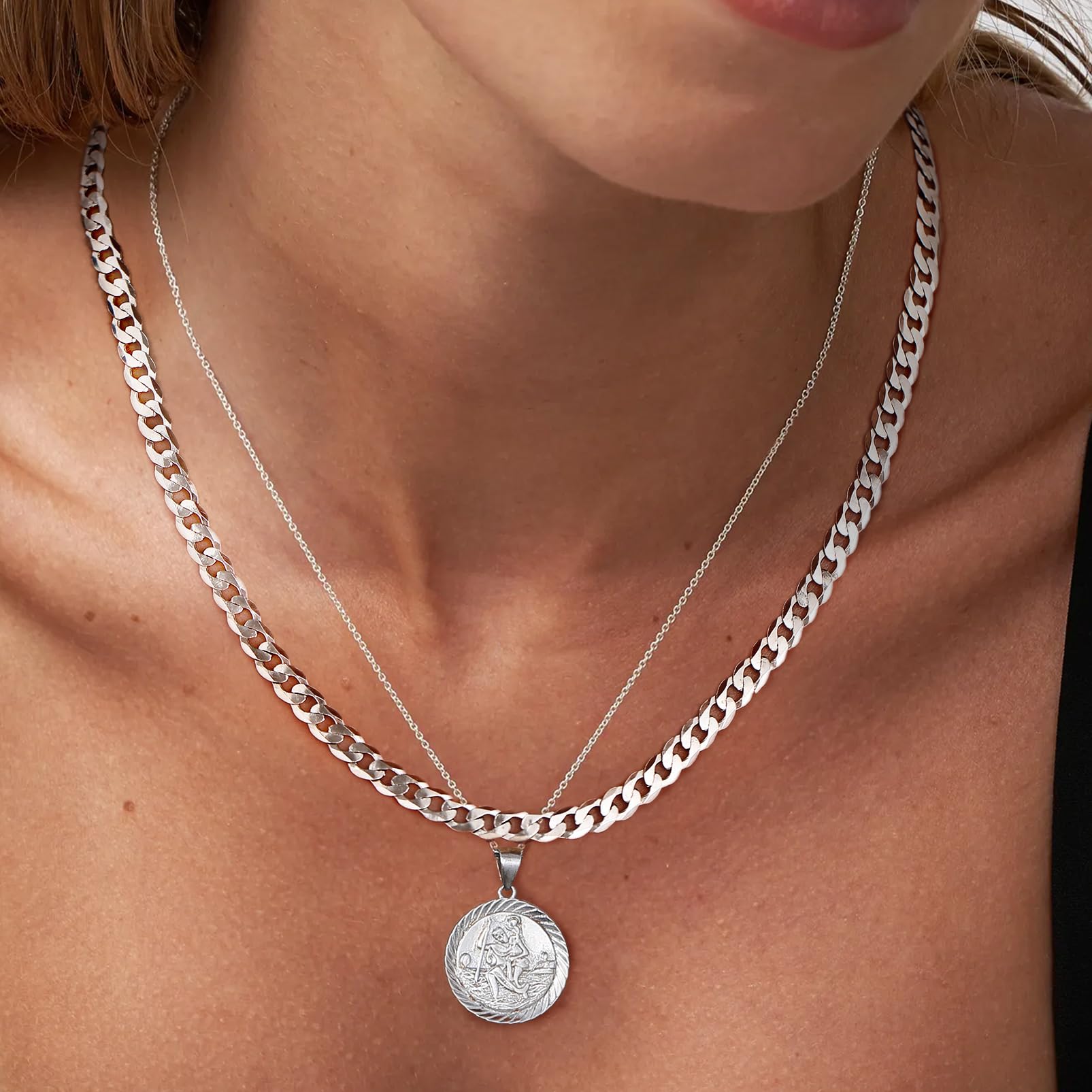 Silvora Collana Catena Argento 925 Uomo, 3mm/5mm Collana Uomo Argento Lunga 36-71cm, Catenina Cubana Figaro Ragazzo Necklace for Men HipHop Idee Regalo per Compleanno Anniversario Natale