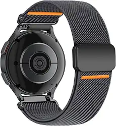 Pulseira elástica magnética de 20 mm e 22 mm para Samsung Galaxy Watch7/6/5/4/FE de 40 mm e 44 mm/Watch 6e 4 Classic42 mm, 46 mm, 43 mm e 47 mm/Watch 5 Pro de 45 mm/3 41 mm/Active 2, pulseira