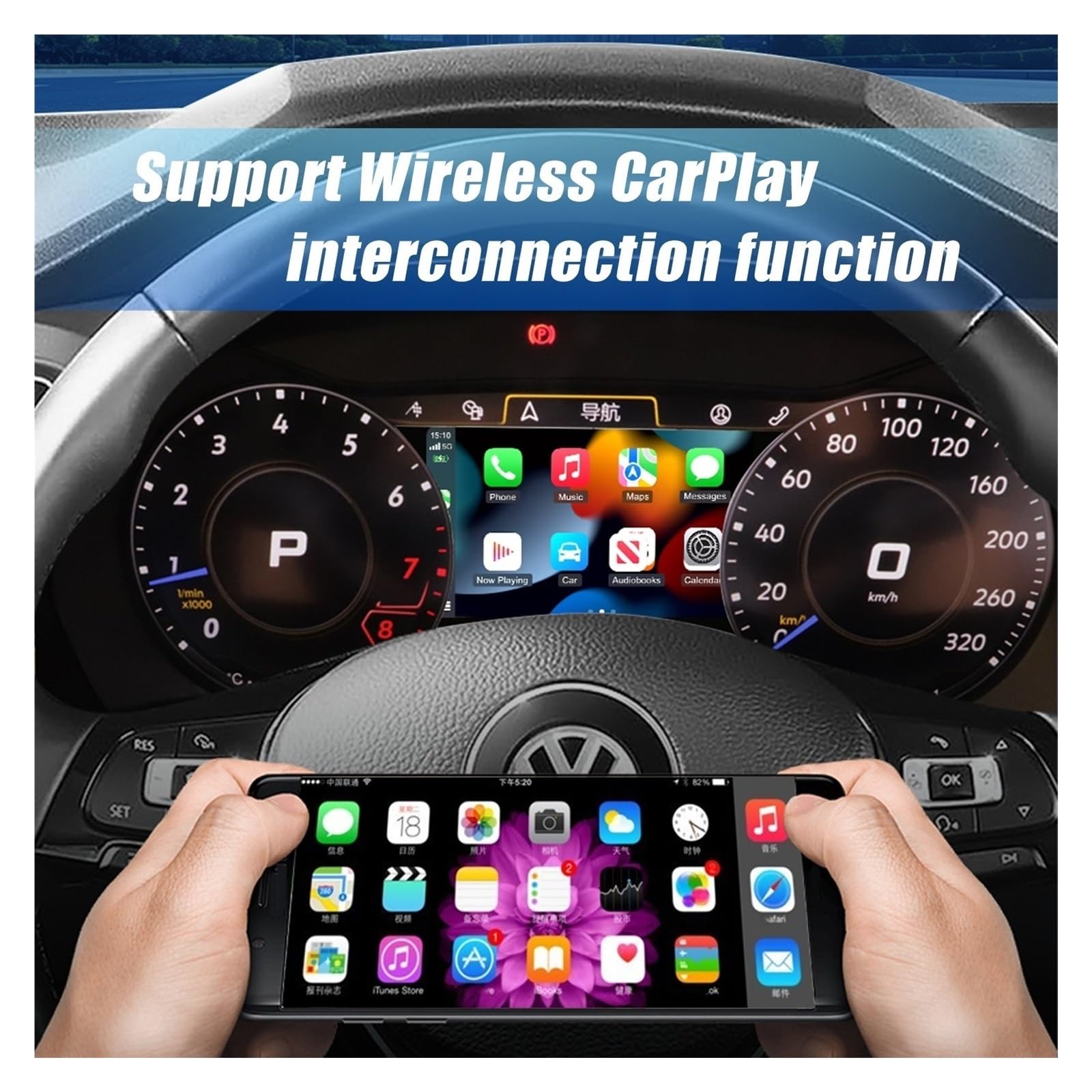 Cluster digitale per cruscotto LCD da 12,3 pollici compatibile con VW Golf 7 MK7 2013-2020 anni Supporto HDMI Radio Quadro strumenti Cockpit