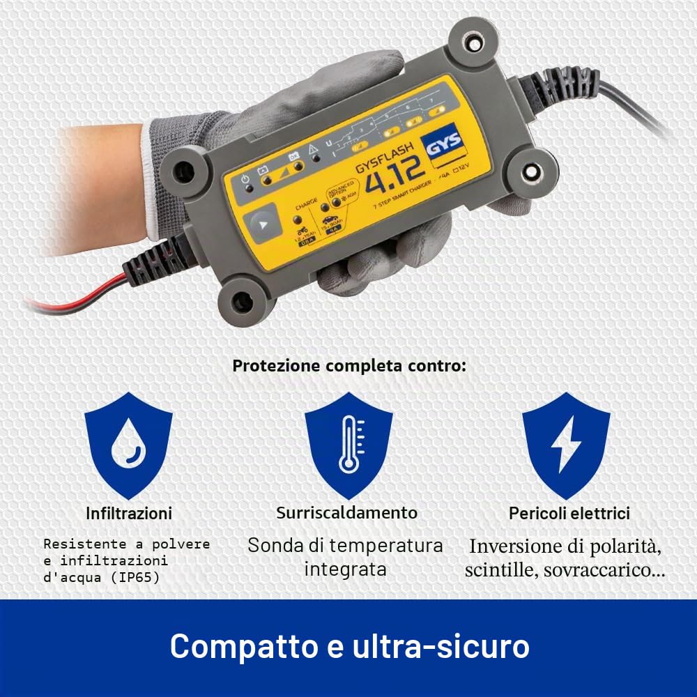 GYS Caricabatterie per Auto Moto Batteriea da 1,2Ah 029422