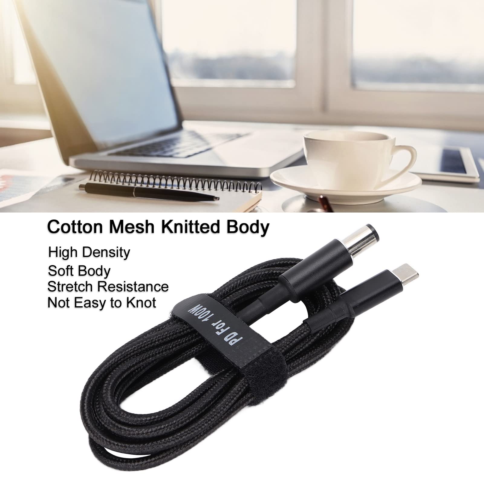 Zunate Laptop-Ladekabel – 100W USB-C Auf DC 5,5x2,1 Mm, 2 Meter, Mit PD- & E-Mark-Chip Für Schnelles Laden